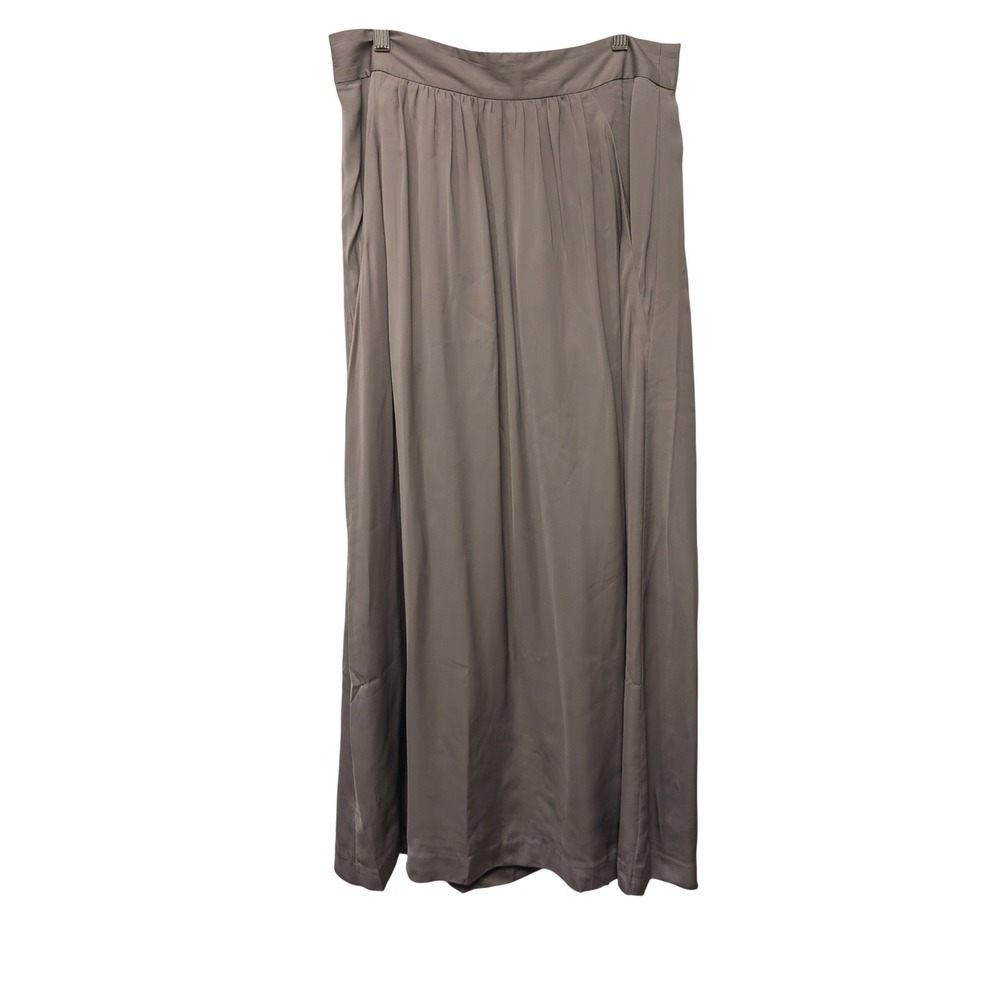 Gap Gray High Waisted Pleated Maxi Skirt Minimalist Chic Holidays Modest Office